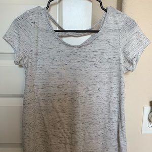 White/Black Loose Fit Open Back T-Shit